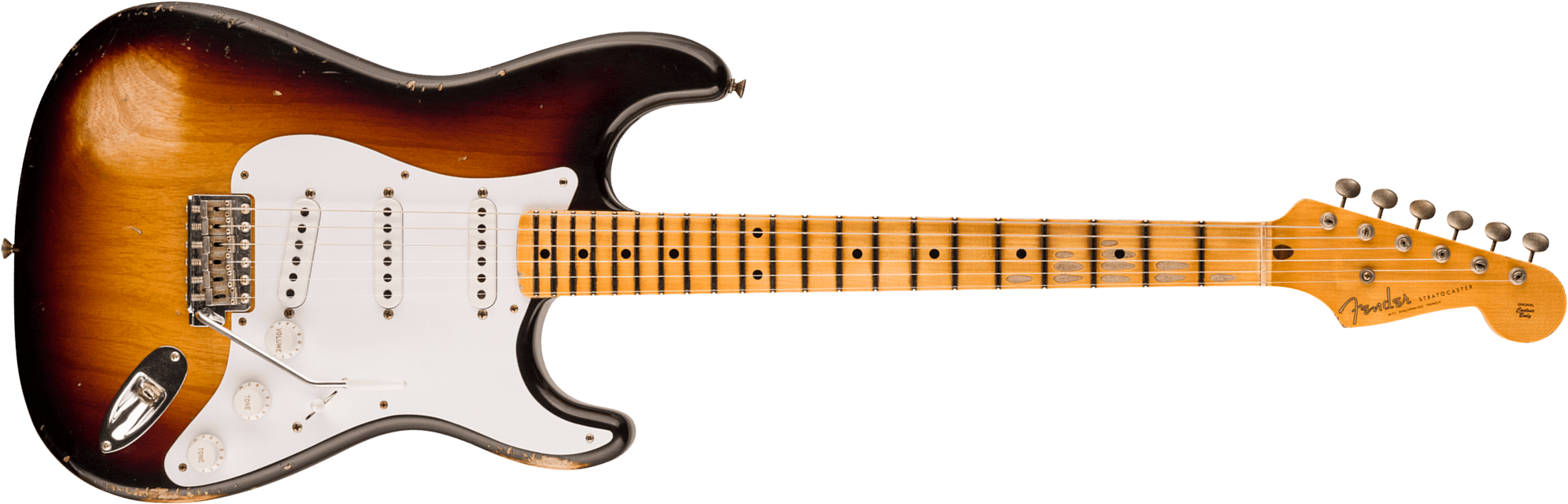 Fender Custom Shop Strat 1954 70th Anniv. 3s Trem Mn - Relic Wide-fade 2-color Sunburst - E-Gitarre in Str-Form - Main picture