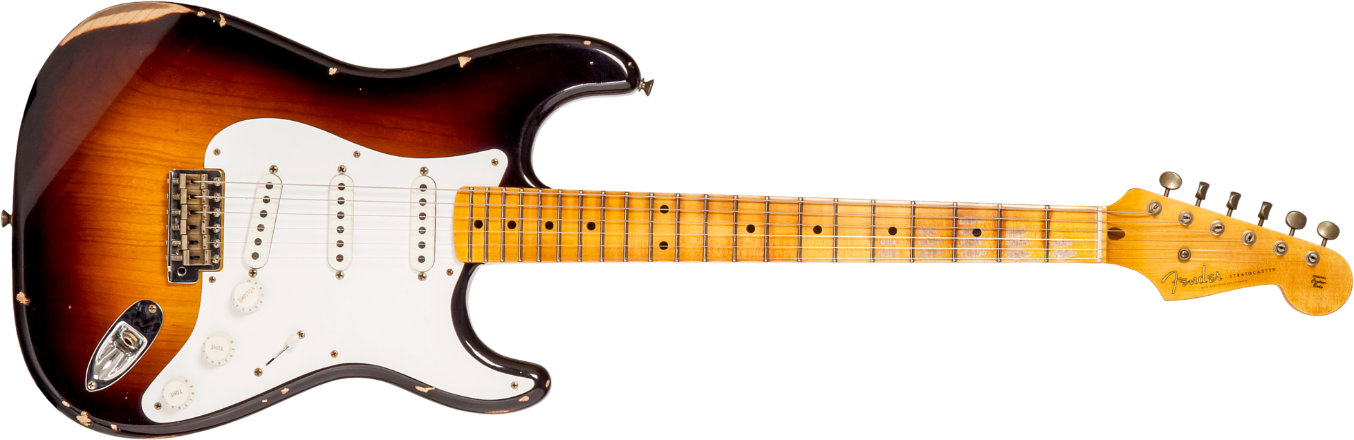 Fender Custom Shop Strat 1954 70th Anniv. 3s Trem Mn #xn4158 - Relic Wide-fade 2-color Sunburst - E-Gitarre in Str-Form - Main picture