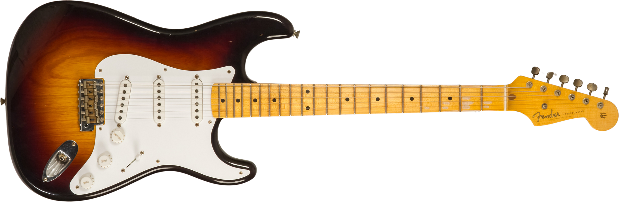 Fender Custom Shop Strat 1954 70th Anniv. 3s Trem Mn #xn4241 - Journeyman Relic Wide-fade 2-color Sunburst - E-Gitarre in Str-Form - Main picture