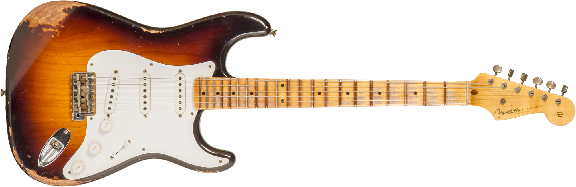 Fender Custom Shop Strat 1954 70th Anniv. 3s Trem Mn #xn4309 - Heavy Relic Wide Fade 2-color Sunburst - E-Gitarre in Str-Form - Main picture