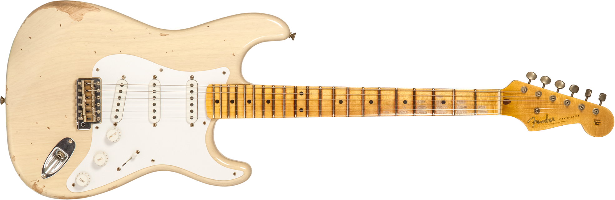 Fender Custom Shop Strat 1954 70th Anniv. 3s Trem Mn #xn4342 - Relic Vintage Blonde - E-Gitarre in Str-Form - Main picture