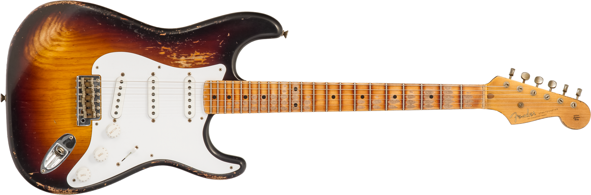 Fender Custom Shop Strat 1954 70th Anniv. 3s Trem Mn #xn4343 - Heavy Relic 2-color Sunburst - E-Gitarre in Str-Form - Main picture