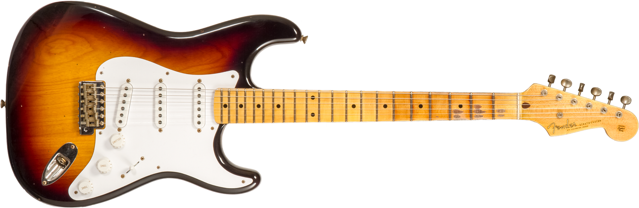 Fender Custom Shop Strat 1954 70th Anniv. 3s Trem Mn #xn4858 - Journeyman Relic 2-color Sunburst - E-Gitarre in Str-Form - Main picture