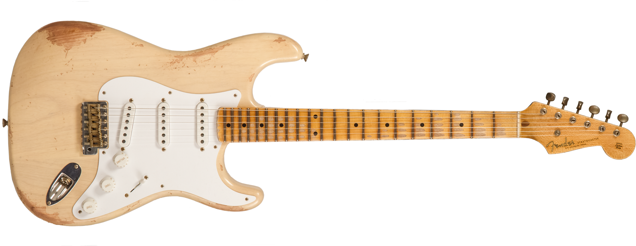 Fender Custom Shop Strat 1954 70th Anniv. 3s Trem Mn #xn5073 - Heavy Relic Vintage Blonde - E-Gitarre in Str-Form - Main picture