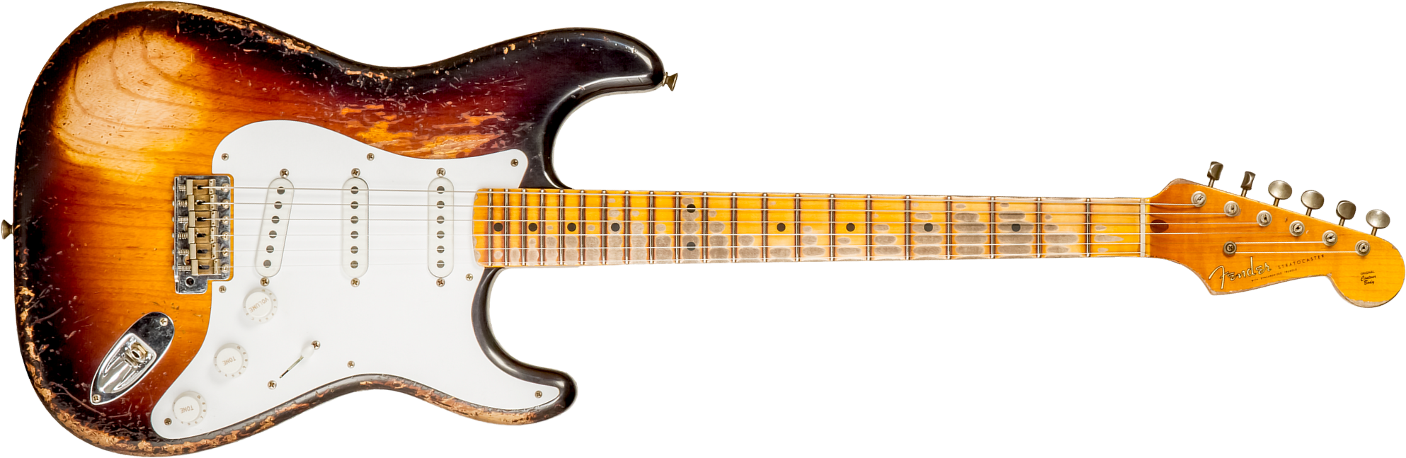 Fender Custom Shop Strat 1954 70th Anniv. Mn #xn4378 - Super Heavy Relic 2-color Sunburst - E-Gitarre in Str-Form - Main picture