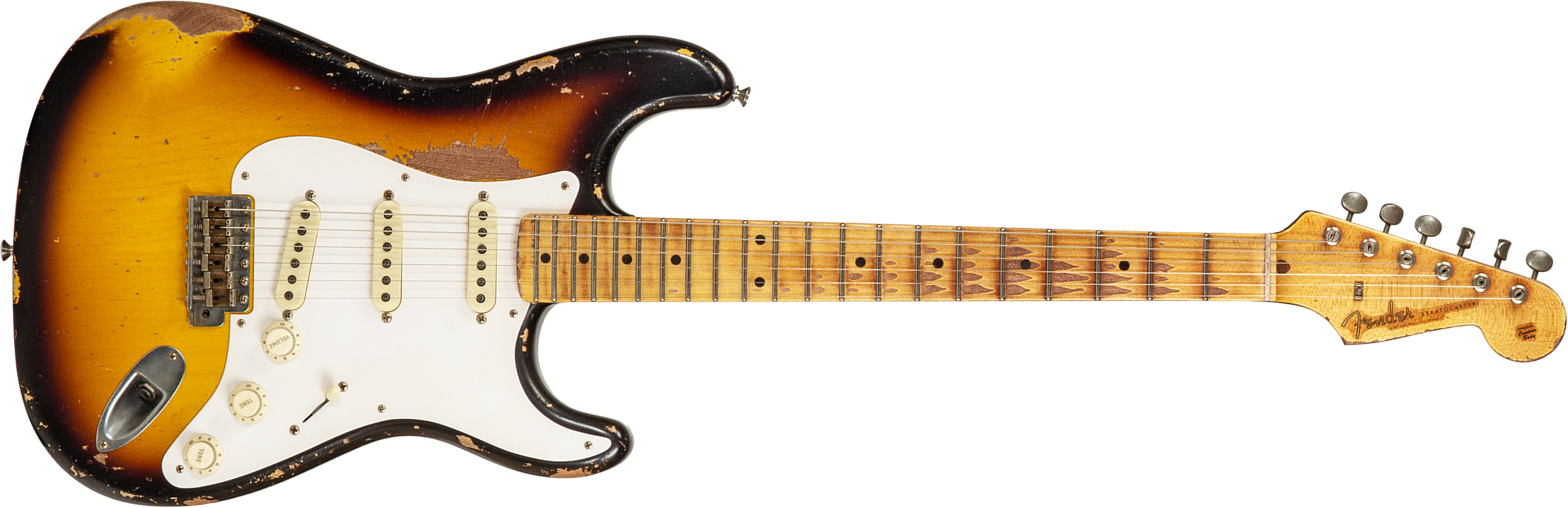 Fender Custom Shop Strat 1956 Masterbuilt K.mcmillin 3s Trem Mn #r129060 - Heavy Relic 2-color Sunburst - E-Gitarre in Str-Form - Main picture