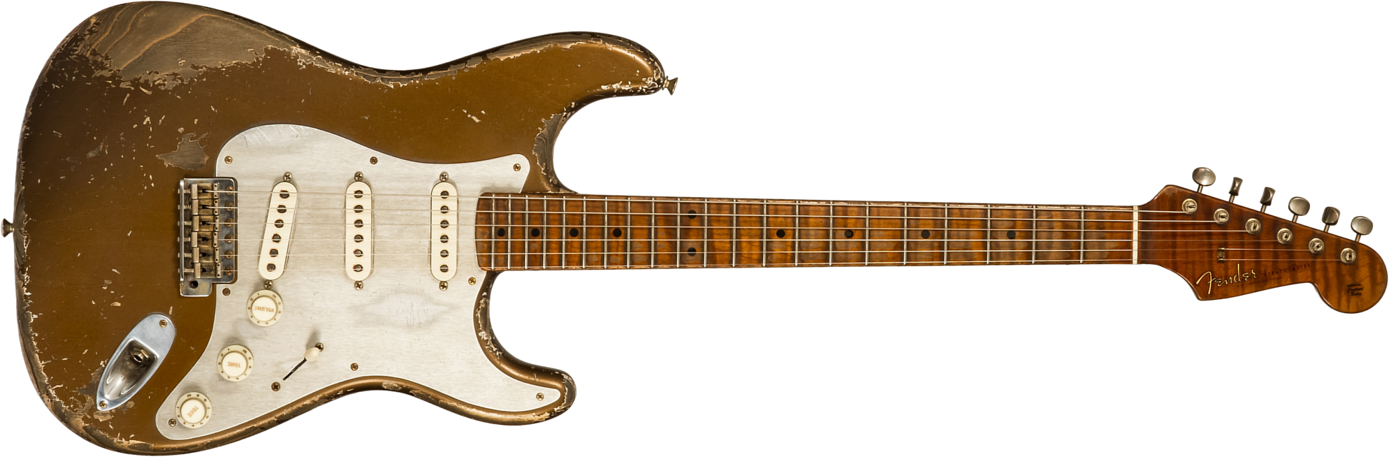 Fender Custom Shop Strat 1957 Masterbuilt D.wilson 3s Trem Mn #cz578116 - Relic Bronze - E-Gitarre in Str-Form - Main picture