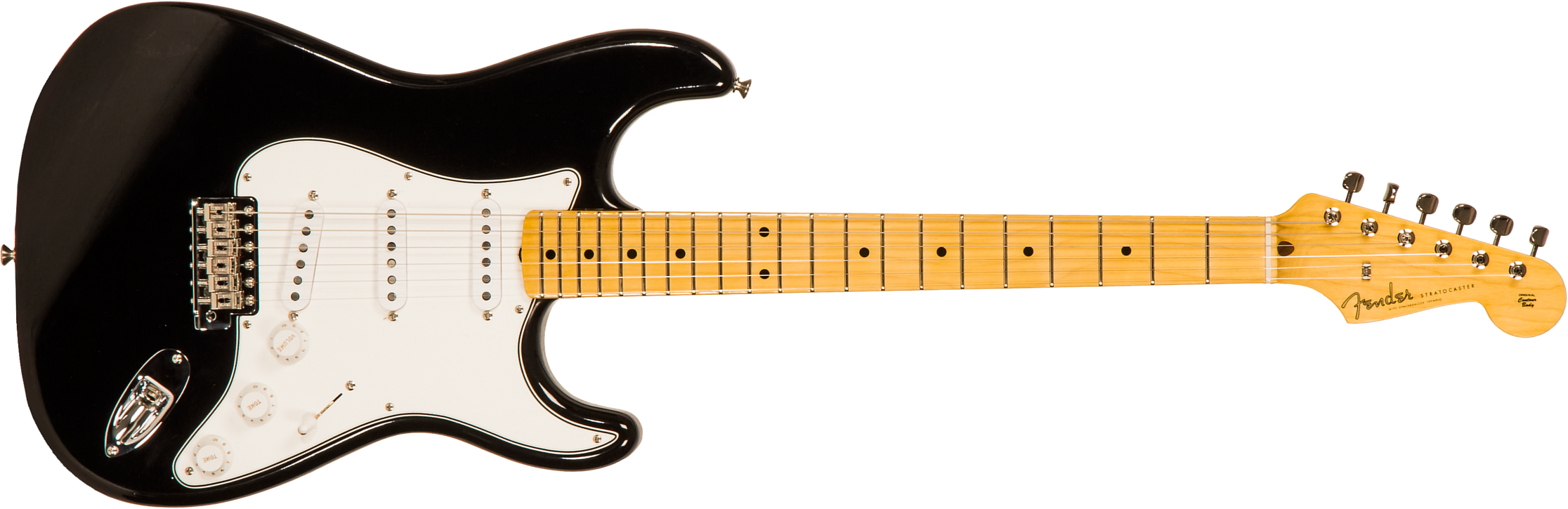 Fender Custom Shop Strat 1958 3s Trem Mn #r113828 - Closet Classic Black - E-Gitarre in Str-Form - Main picture