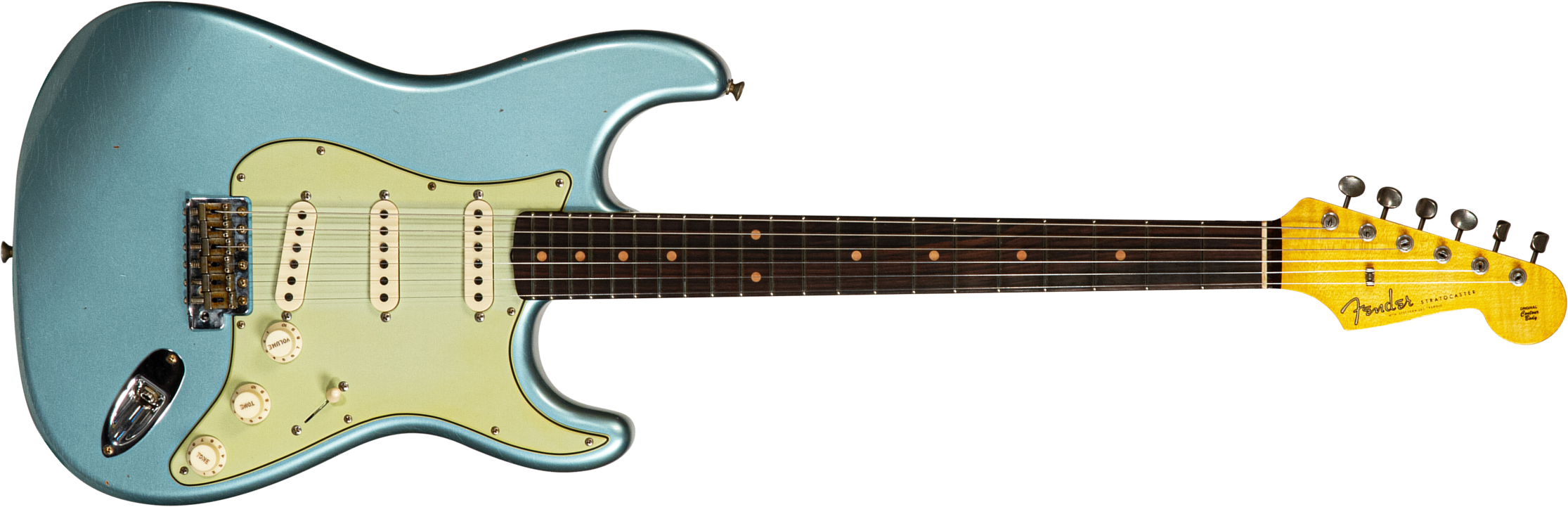 Fender Custom Shop Strat 1959 3s Trem Rw #cz566857 - Journeyman Relic Teal Green Metallic - E-Gitarre in Str-Form - Main picture