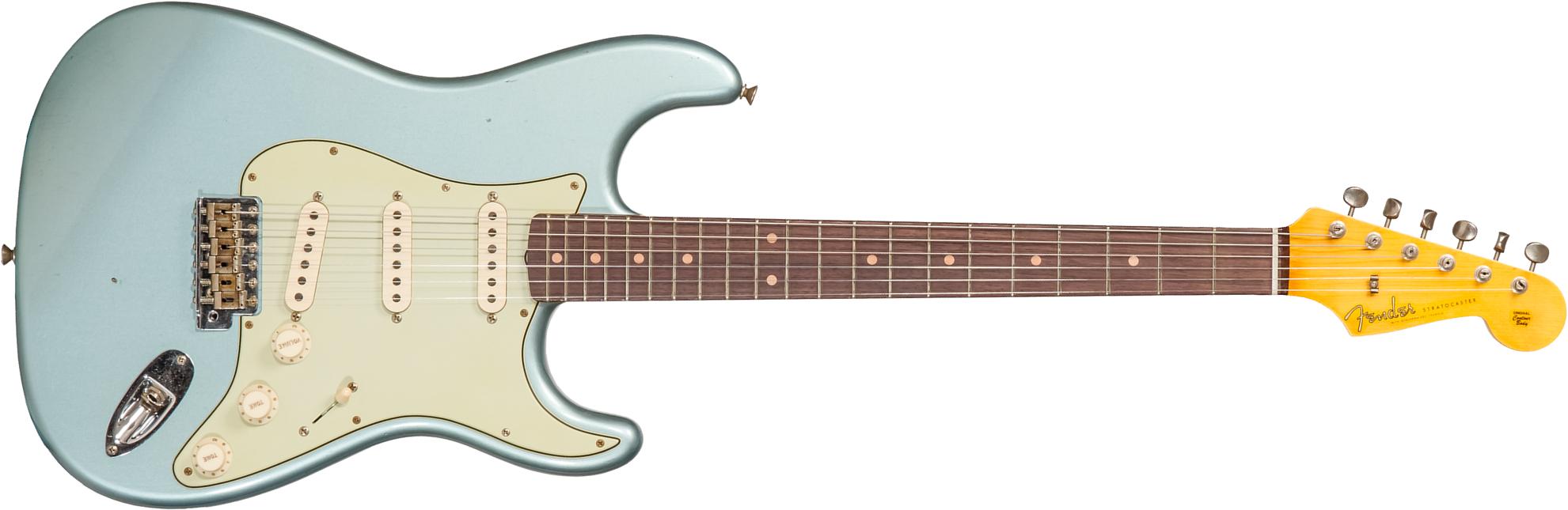 Fender Custom Shop Strat 1959 3s Trem Rw #cz570883 - Journeyman Relic Teal Green Metallic - E-Gitarre in Str-Form - Main picture