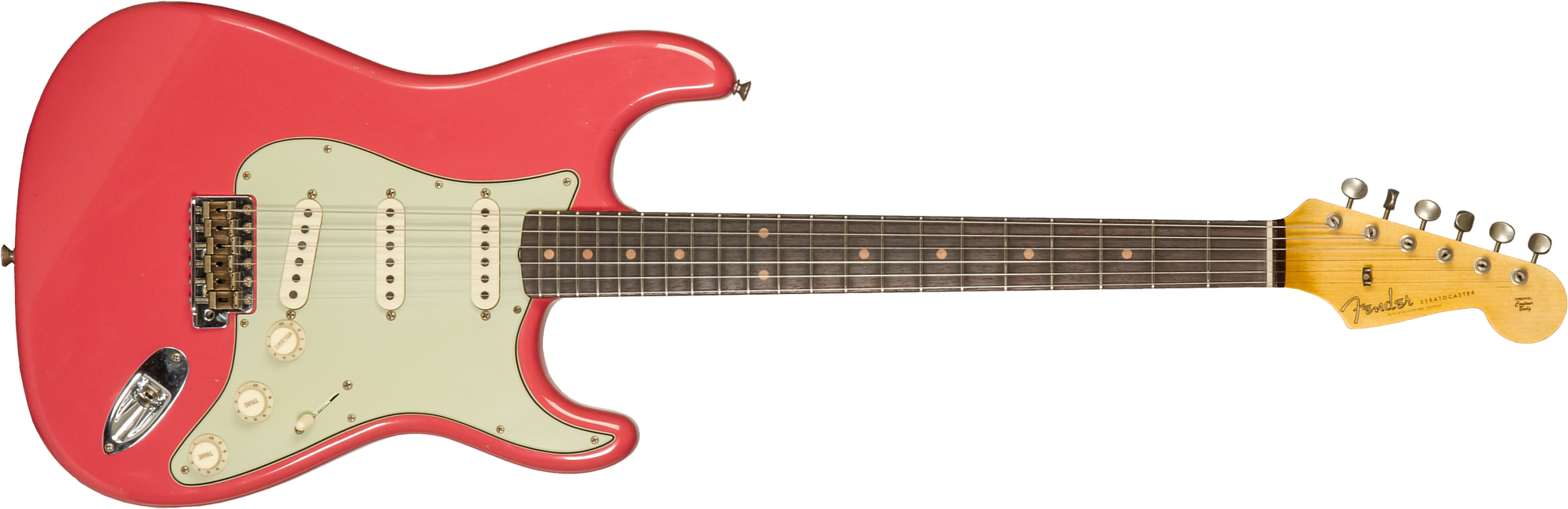 Fender Custom Shop Strat 1959 3s Trem Rw #cz571088 - Journeyman Relic Aged Fiesta Red - E-Gitarre in Str-Form - Main picture