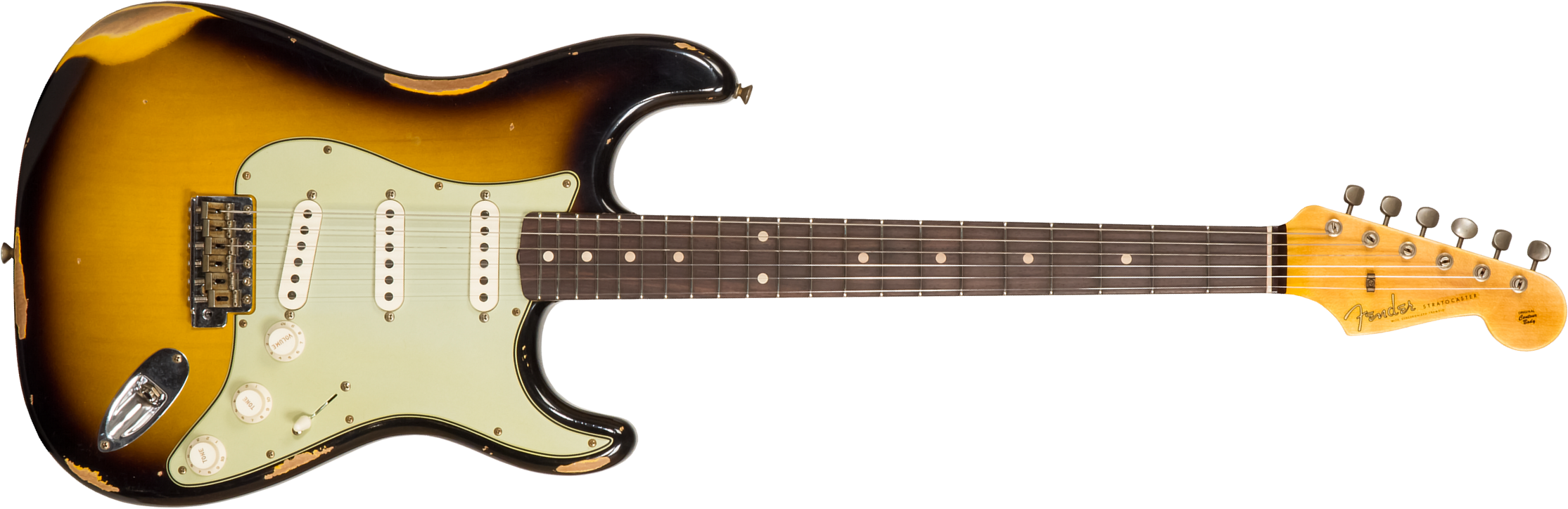 Fender Custom Shop Strat 1959 3s Trem Rw #r117661 - Relic 2-color Sunburst - E-Gitarre in Str-Form - Main picture