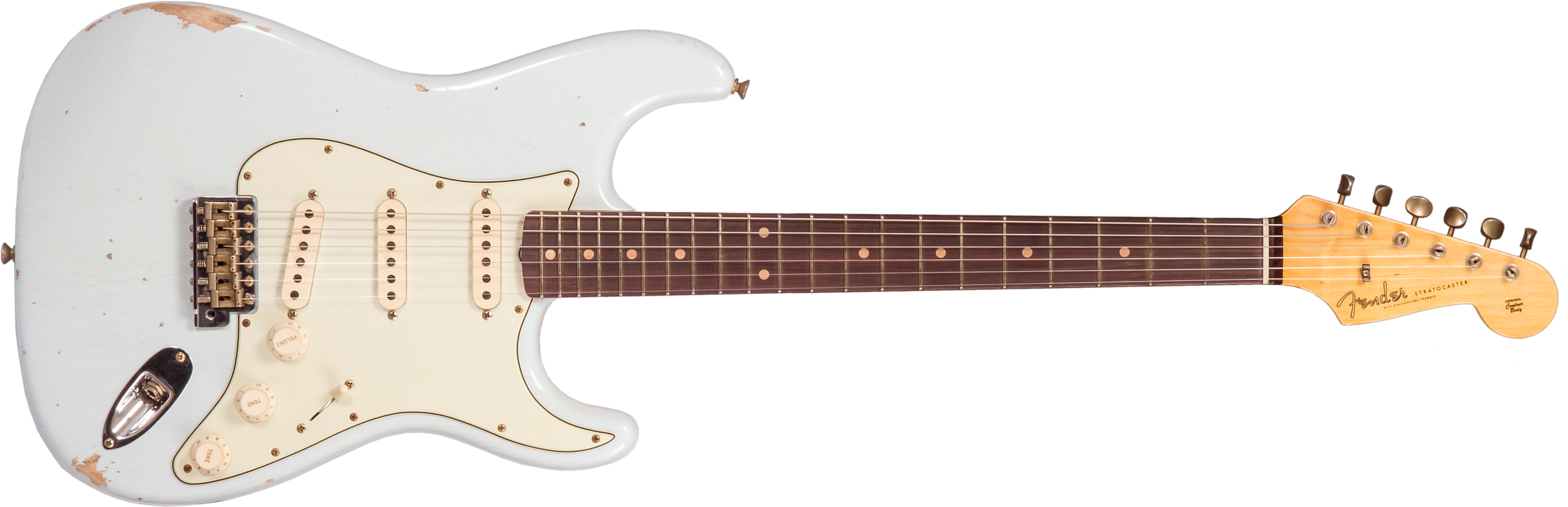 Fender Custom Shop Strat 1959 3s Trem Rw #r138342 - Relic Sonic Blue - E-Gitarre in Str-Form - Main picture
