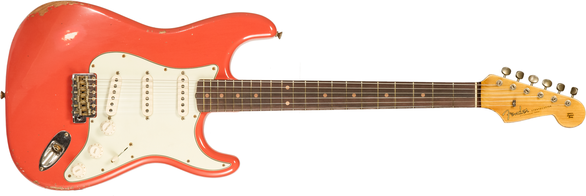 Fender Custom Shop Strat 1959 3s Trem Rw #r138362 - Relic Tahitian Coral - E-Gitarre in Str-Form - Main picture