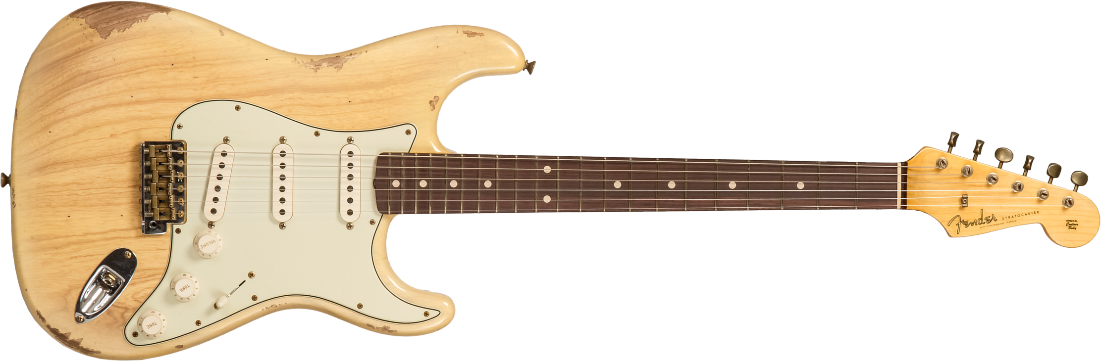 Fender Custom Shop Strat 1959 3s Trem Rw #r138376 - Relic Natural Blonde - E-Gitarre in Str-Form - Main picture