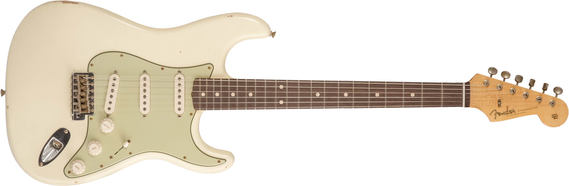 Fender Custom Shop Strat 1959 Masterbuilt D.brown 3s Trem Rw #r143697 - Journeyman Relic Vintage White - E-Gitarre in Str-Form - Main picture