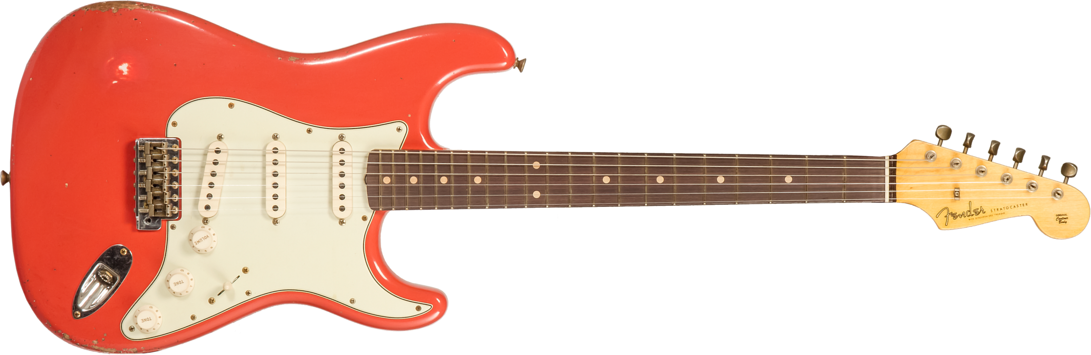 Fender Custom Shop Strat 1959 Trem Rw #r133789 - Relic Tahitian Coral - E-Gitarre in Str-Form - Main picture