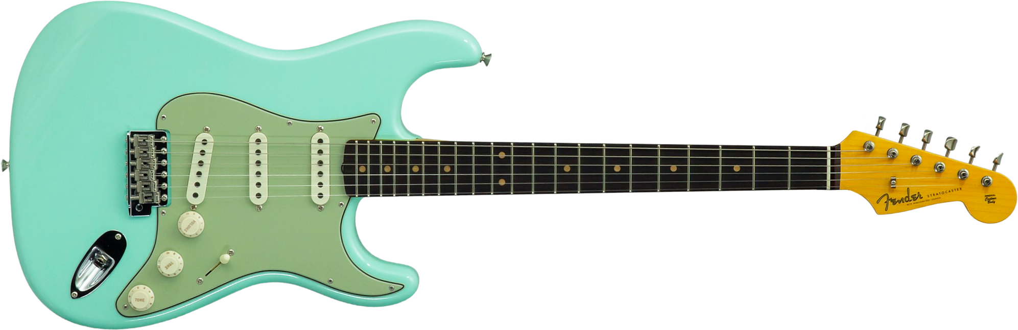 Fender Custom Shop Strat 1959 Vintage Custom 3s Trem Rw #r146975 - Time Capsule Faded Surf Green - E-Gitarre in Str-Form - Main picture