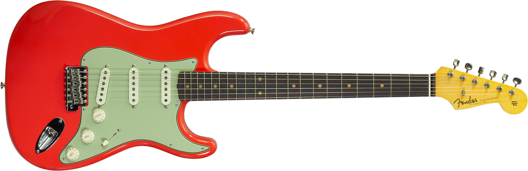 Fender Custom Shop Strat 1959 Vintage Custom 3s Trem Rw #r147785 - Time Capsule Fiesta Red - E-Gitarre in Str-Form - Main picture