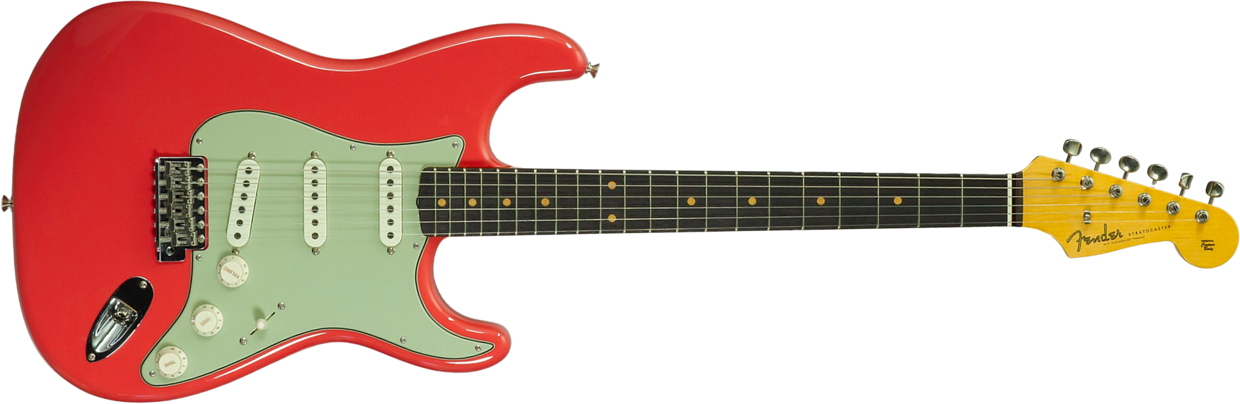 Fender Custom Shop Strat 1959 Vintage Custom 3s Trem Rw #r148219 - Time Capsule Fiesta Red - E-Gitarre in Str-Form - Main picture