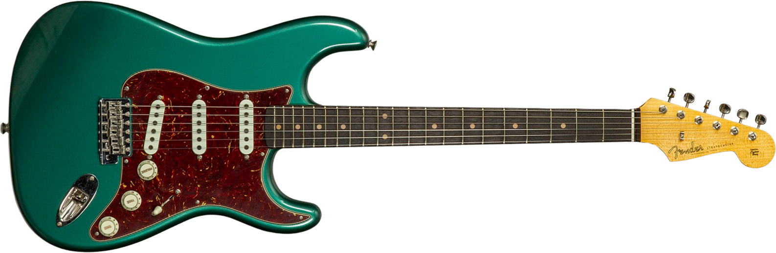 Fender Custom Shop Strat 1959 Vintage Custom 3s Trem Rw #r148541 - Time Capsule Sherwood Green Metallic - E-Gitarre in Str-Form - Main picture