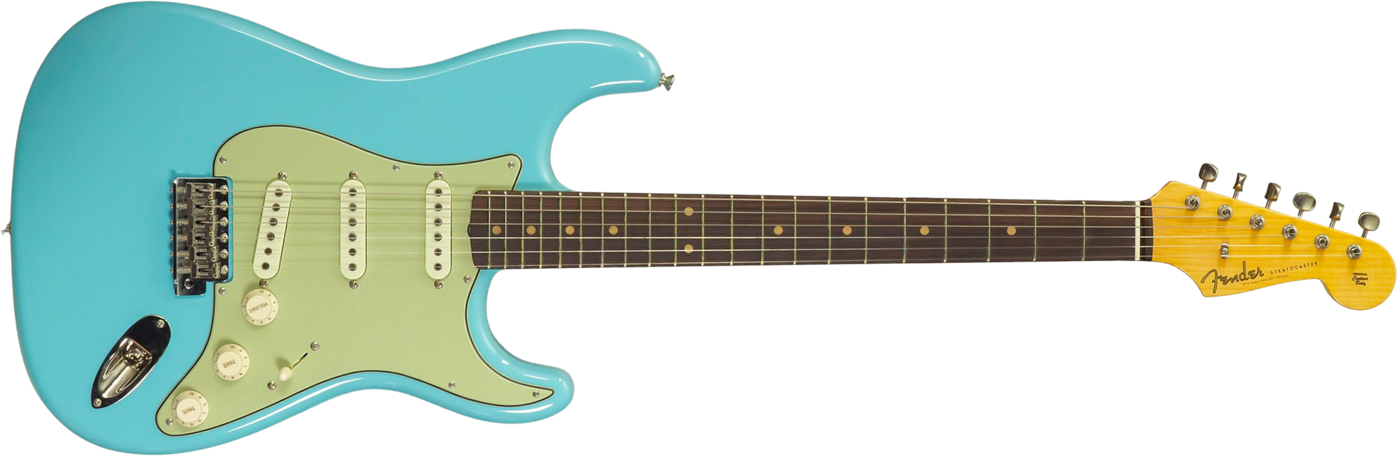 Fender Custom Shop Strat 1959 Vintage Custom 3s Trem Rw #r150835 - Time Capsule Daphne Blue - E-Gitarre in Str-Form - Main picture