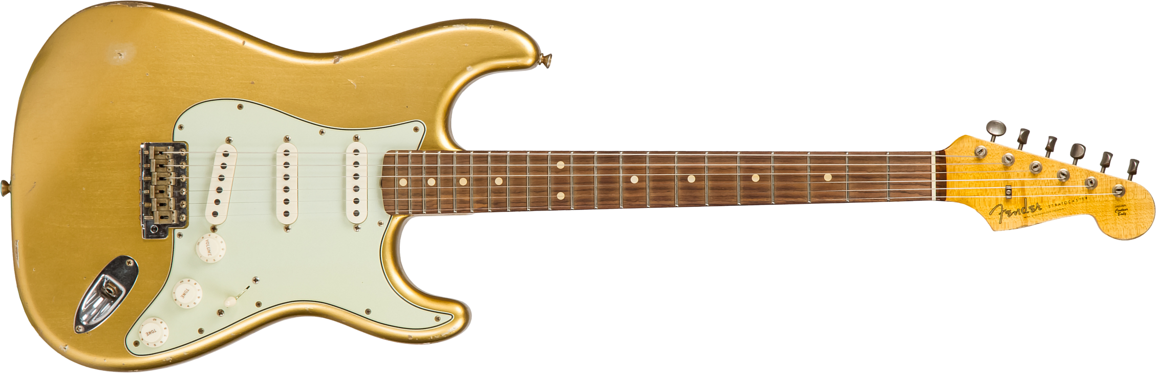 Fender Custom Shop Strat 1960 Rw #cz544406 - Relic Aztec Gold - E-Gitarre in Str-Form - Main picture