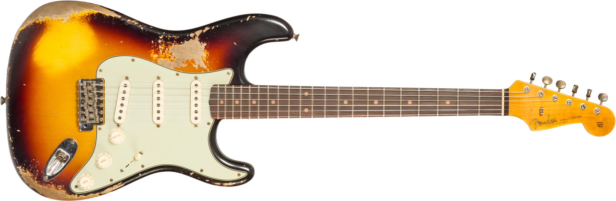 Fender Custom Shop Strat 1961 Bone Tone 3s Trem #cz584251 - Super Heavy Relic 3-color Sunburst - E-Gitarre in Str-Form - Main picture