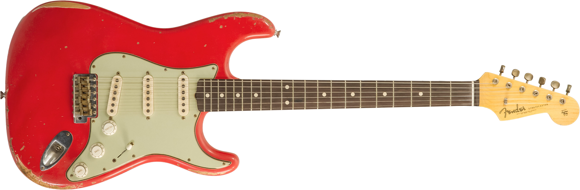 Fender Custom Shop Strat 1961 Masterbuilt K.mcmillin 3s Trem Abw #r132221 - Relic Fiesta Red - E-Gitarre in Str-Form - Main picture