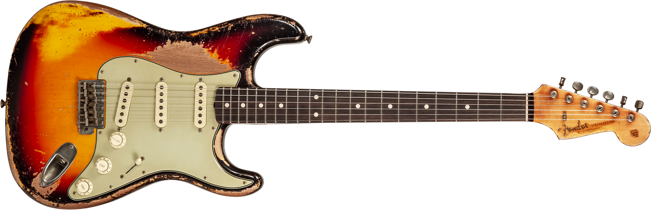 Fender Custom Shop Strat 1961 Masterbuilt K.mcmillin 3s Trem Rw #r127893 - Ultimate Relic 3-color Sunburst - E-Gitarre in Str-Form - Main picture
