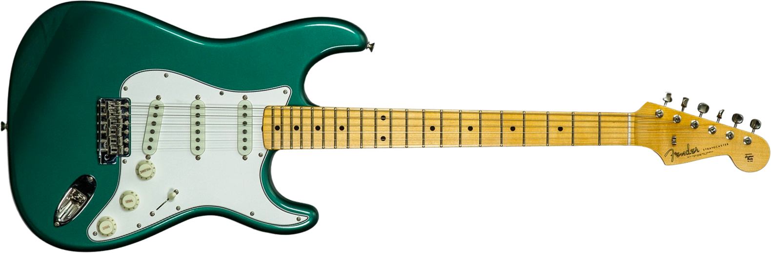 Fender Custom Shop Strat 1962 Vintage Custom 3s Trem Mn - Time Capsule Sherwood Green Metallic - E-Gitarre in Str-Form - Main picture