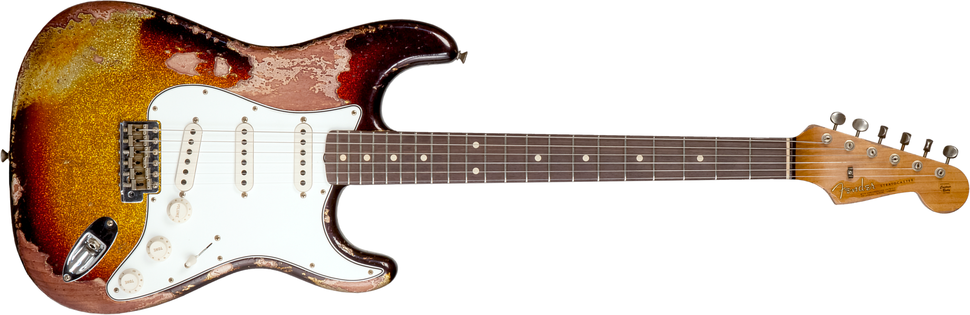 Fender Custom Shop Strat 1963 3s Trem Rw #r136169 - Super Heavy Relic Sparkle 3-color Sunburst - E-Gitarre in Str-Form - Main picture