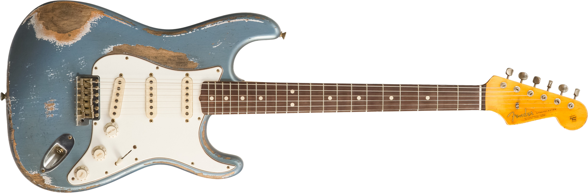 Fender Custom Shop Strat 1963 3s Trem Rw #r139911 - Relic Lake Placid Blue - E-Gitarre in Str-Form - Main picture