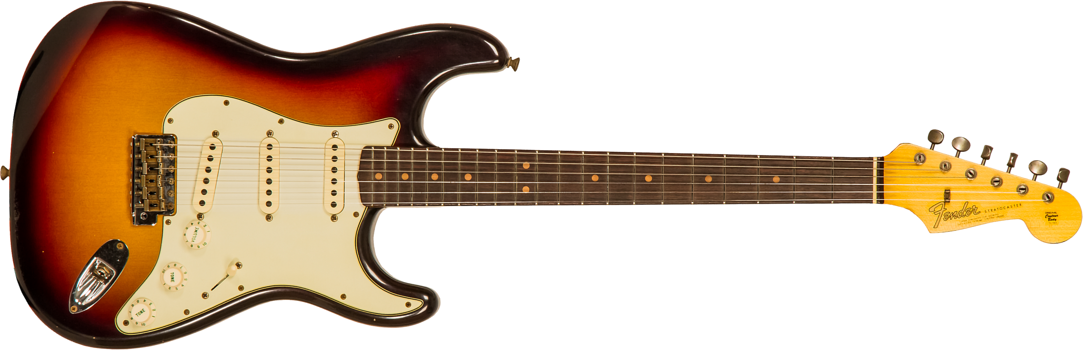 Fender Custom Shop Strat 1964 3s Trem Rw - Journeyman Relic Target 3-color Sunburst - E-Gitarre in Str-Form - Main picture