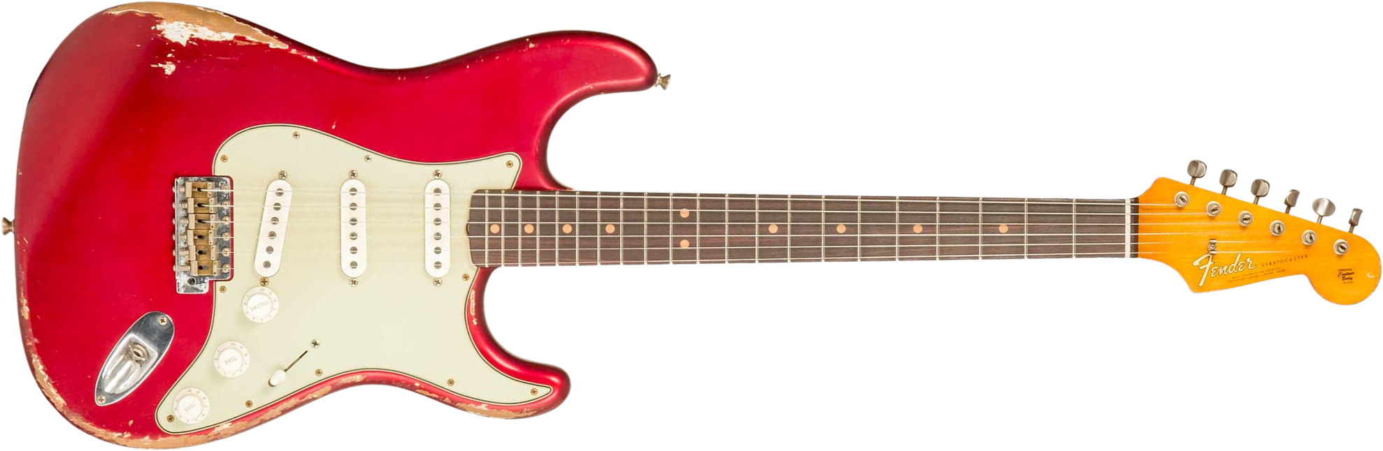 Fender Custom Shop Strat 1964 Masterbuilt P.waller 3s Trem Rw #r129130 - Heavy Relic Candy Apple Red - E-Gitarre in Str-Form - Main picture