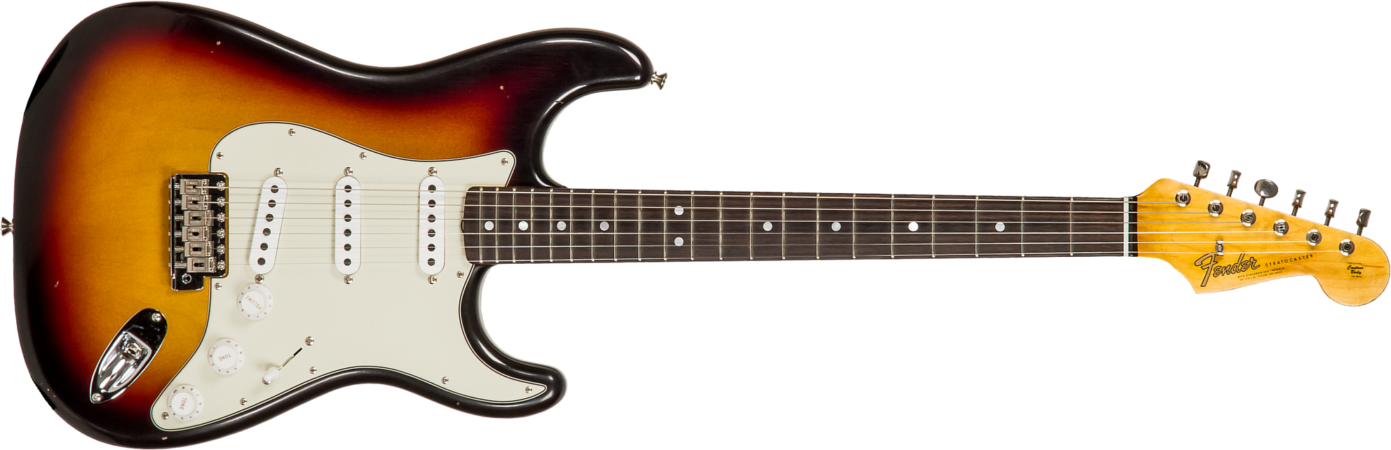 Fender Custom Shop Strat 1964 Rw #r114936 - Journeyman Relic 3-color Sunburst - E-Gitarre in Str-Form - Main picture