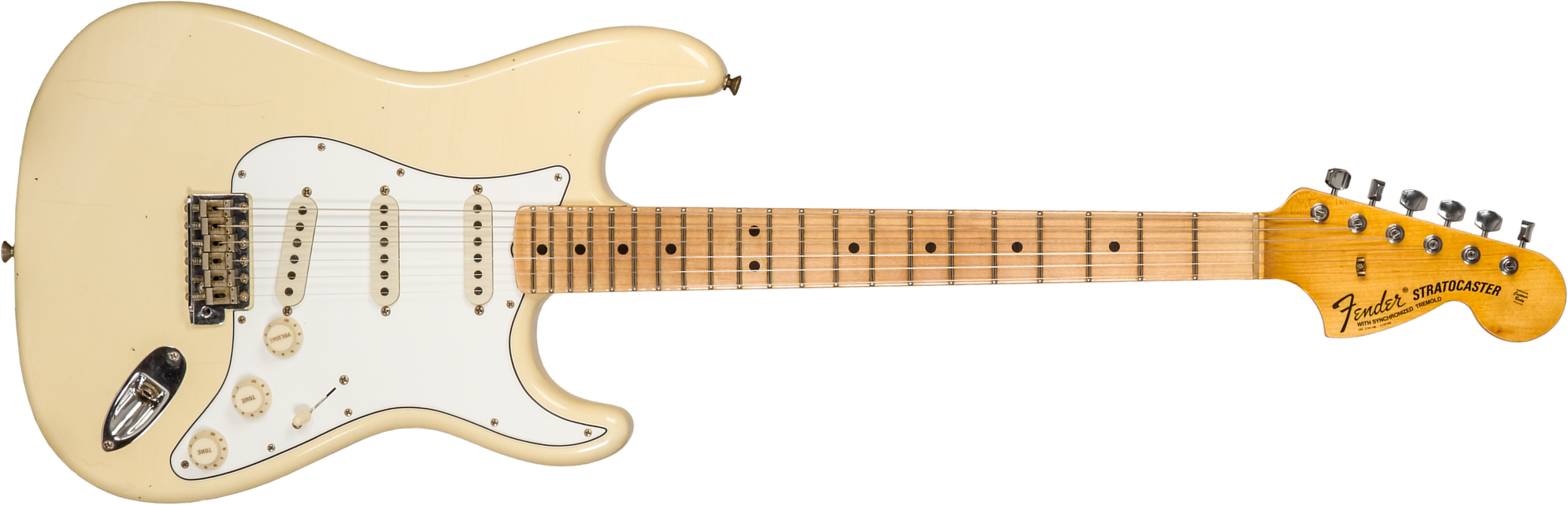 Fender Custom Shop Strat 1969 3s Trem Mn #cz576216 - Journeyman Relic Aged Vintage White - E-Gitarre in Str-Form - Main picture