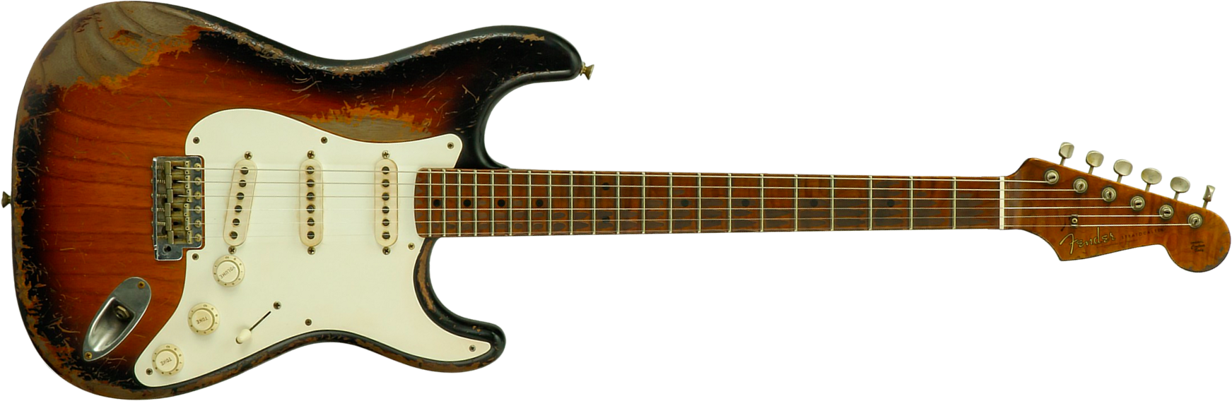 Fender Custom Shop Strat 50s Mb A.macnutt 3s Trem Rw #r132343 - Heavy Relic 2-color Sunburst - E-Gitarre in Str-Form - Main picture