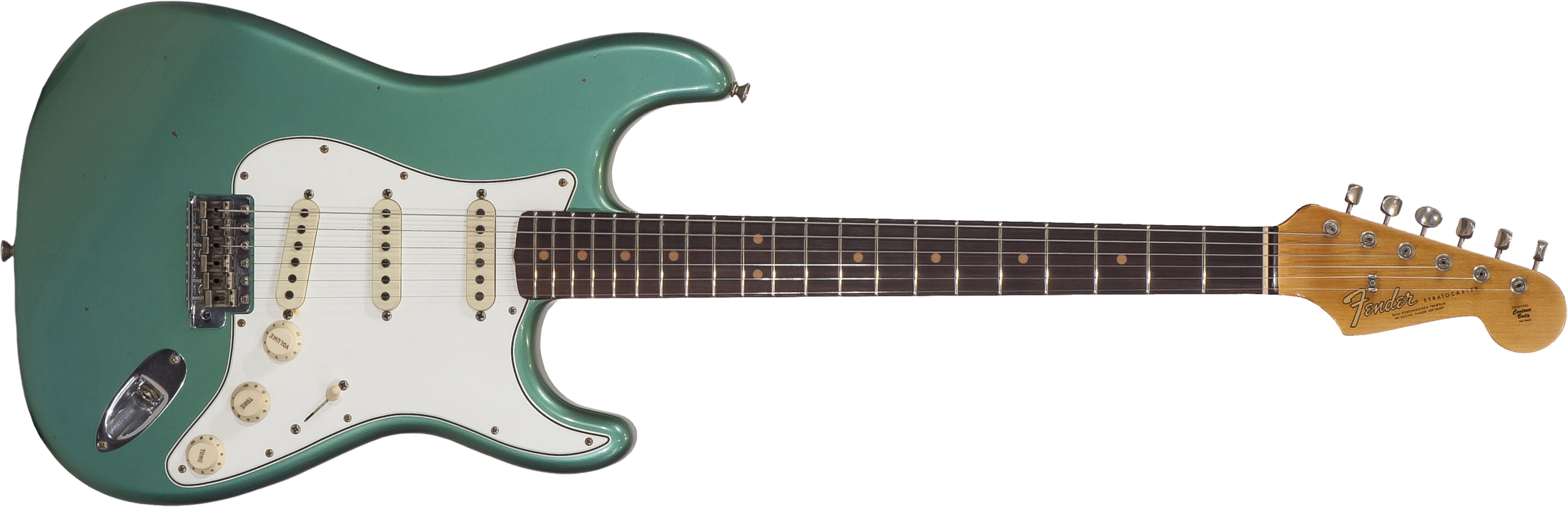 Fender Custom Shop Strat 64 Ltd 2018 Rw - Journeyman Relic Sage Green Metallic - E-Gitarre in Str-Form - Main picture