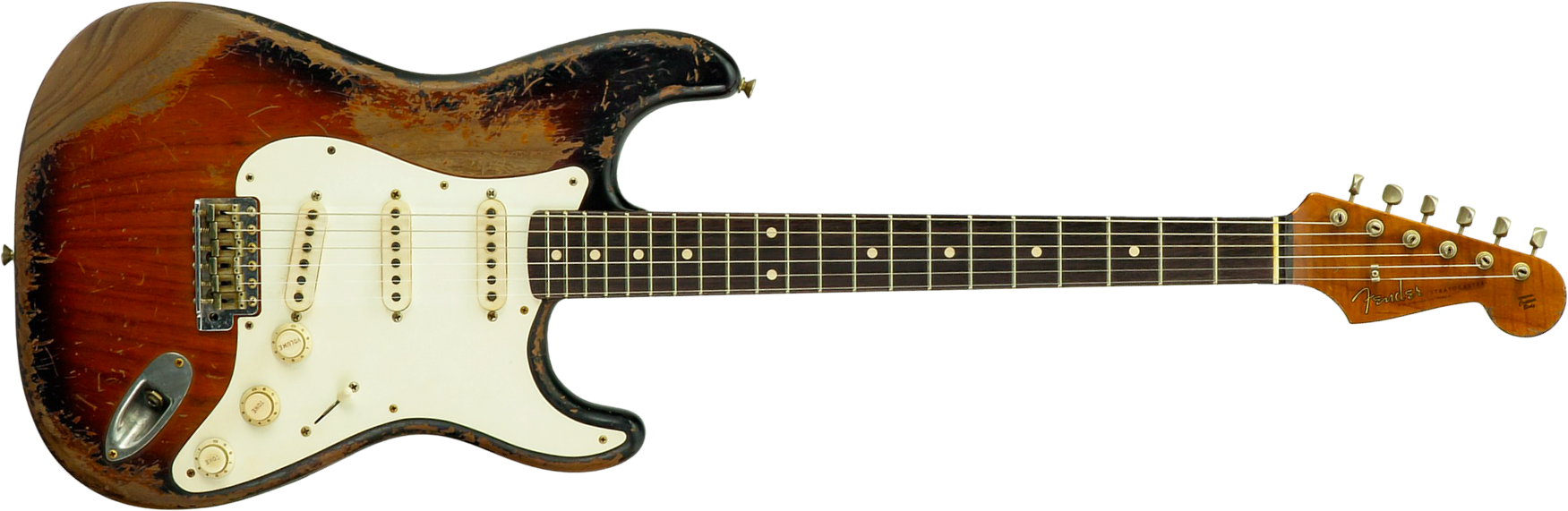 Fender Custom Shop Strat Late 1959 Mb A.macnutt 3s Trem Rw #r147577 - Heavy Relic 2-color Sunburst - E-Gitarre in Str-Form - Main picture
