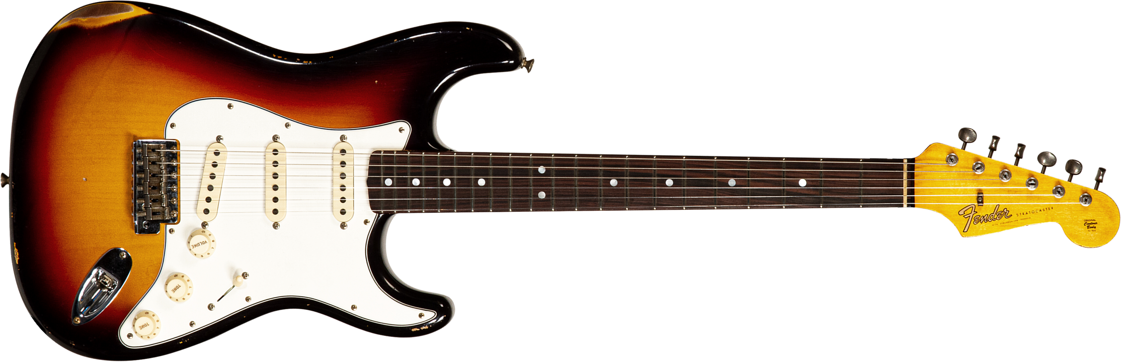 Fender Custom Shop Strat Late 64 3s Trem Rw #cz568169 - Relic Target 3-color Sunburst - E-Gitarre in Str-Form - Main picture