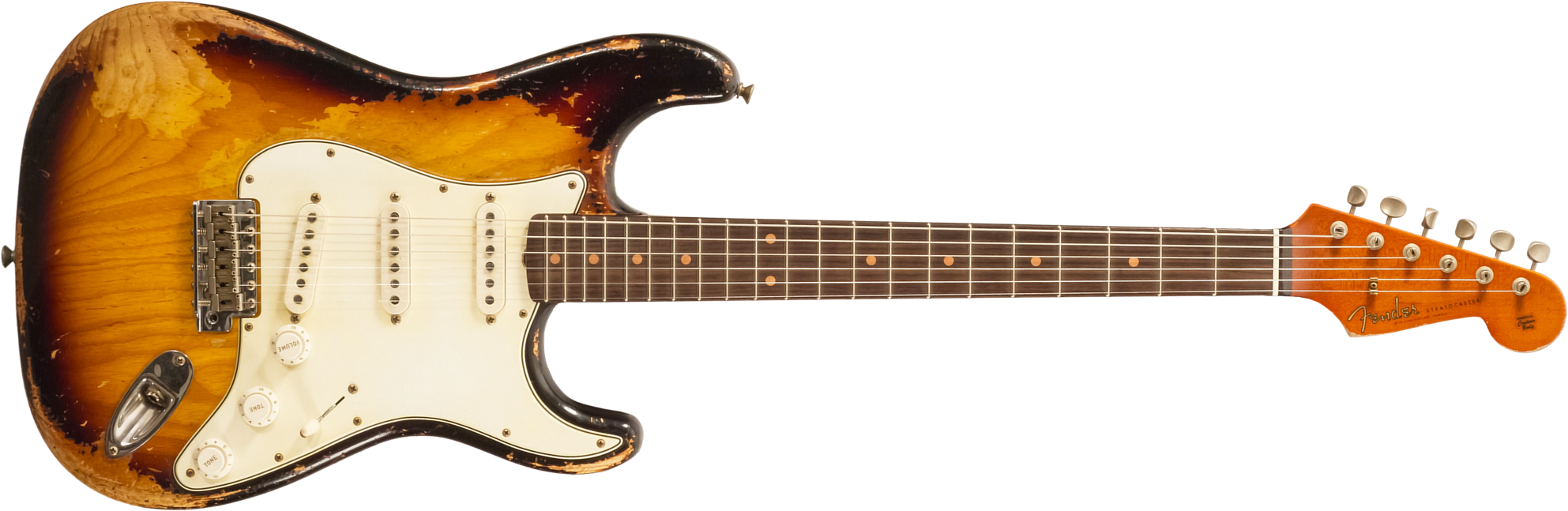 Fender Custom Shop Strat Masterbuilt L.perry 3s Trem Rw #r132309 - Heavy Relic 2-color Sunburst - E-Gitarre in Str-Form - Main picture