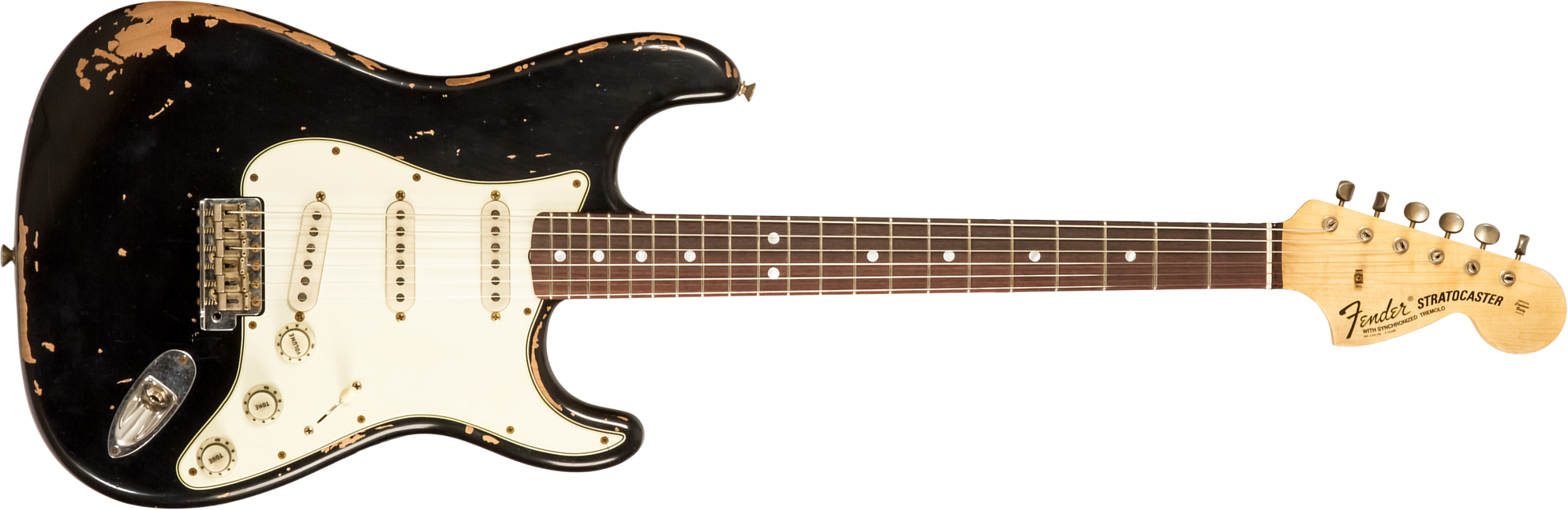 Fender Custom Shop Strat Michael Landau 1968 Signature Trem 3s #r138684 - Relic Black - E-Gitarre in Str-Form - Main picture