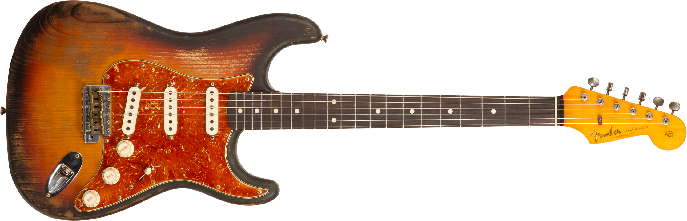 Fender Custom Shop Strat Sandblasted Masterbuilt P.walker #r117542 - Heavy Relic 3-color Sunburst - E-Gitarre in Str-Form - Main picture