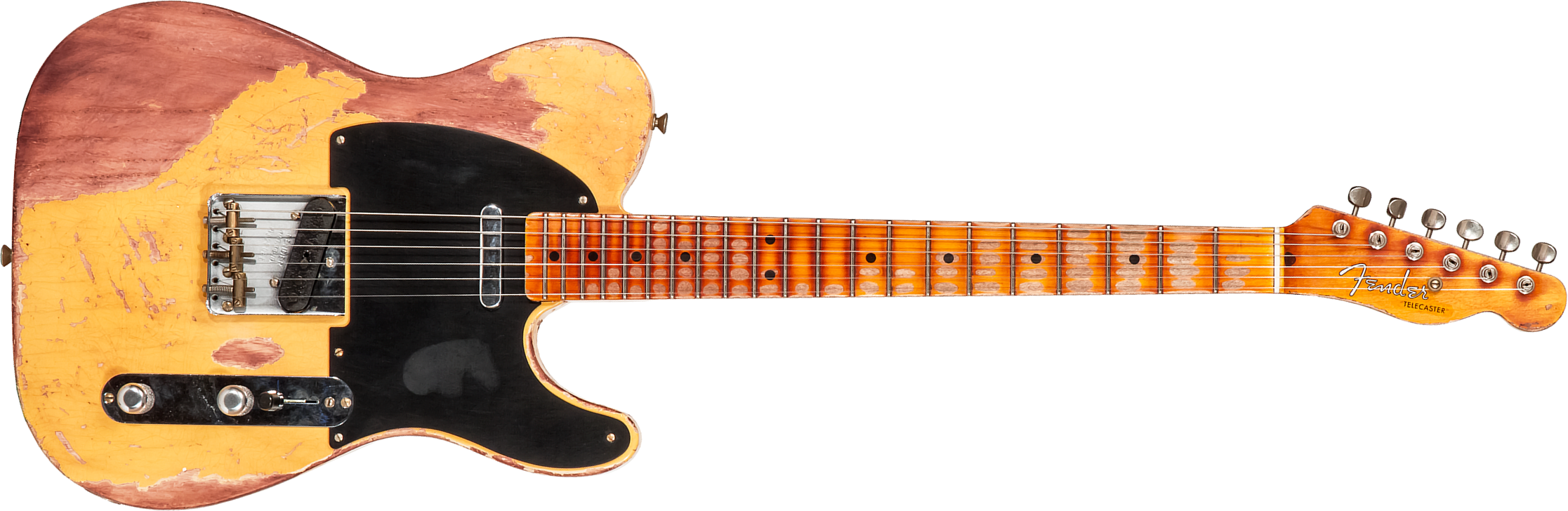 Fender Custom Shop Tele 1952 2s Ht Mn #128066 - Super Heavy Relic Nocaster Blonde - E-Gitarre in Teleform - Main picture