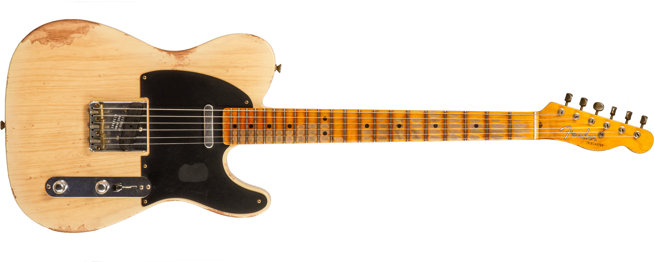 Fender Custom Shop Tele 1952 2s Ht Mn #r136384 - Heavy Relic Natural Blonde - E-Gitarre in Teleform - Main picture