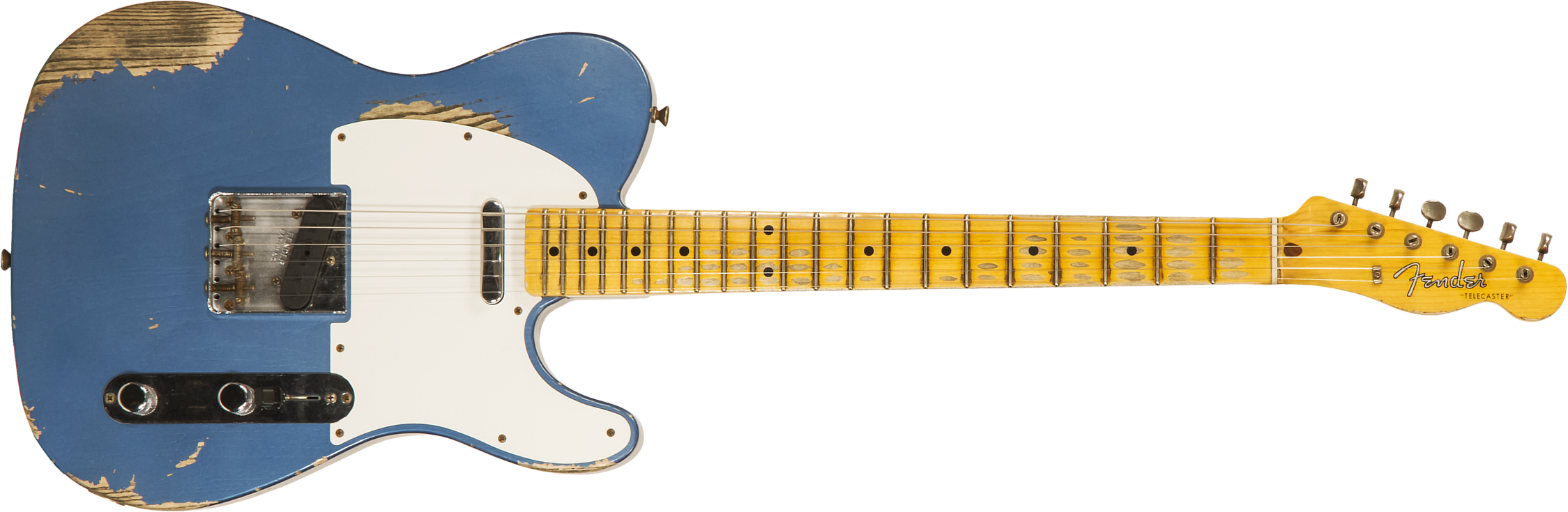 Fender Custom Shop Tele 1958 2s Ht Mn #cz550155 - Heavy Relic Lake Placid Blue - E-Gitarre in Teleform - Main picture