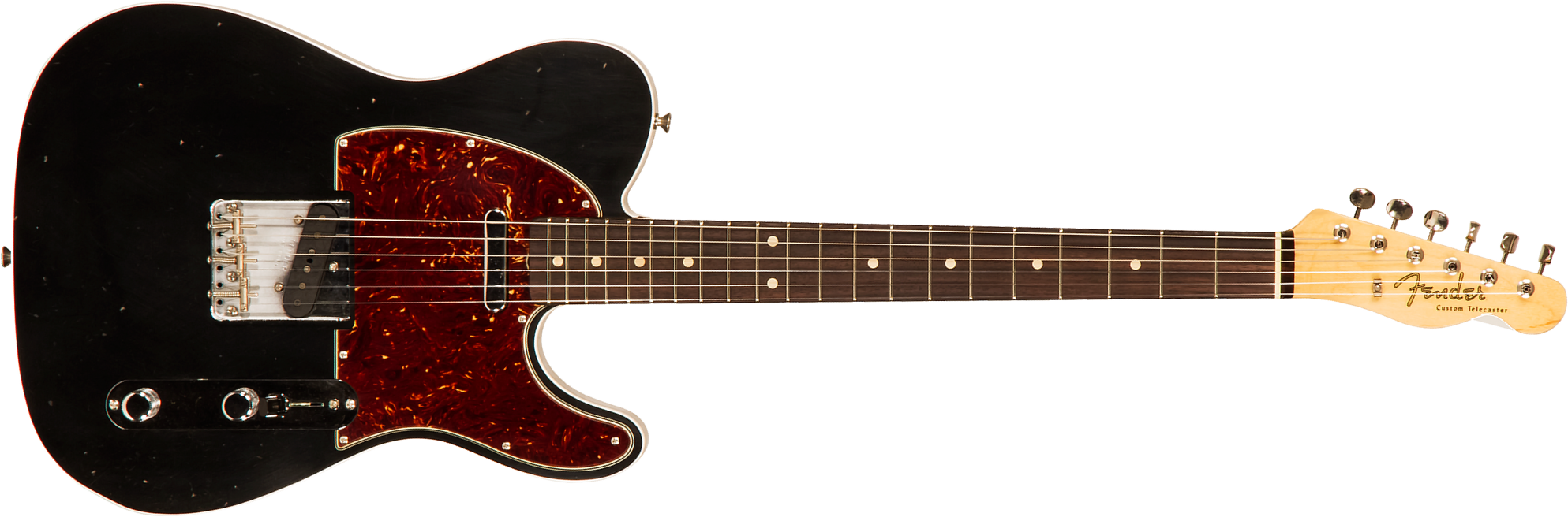 Fender Custom Shop Tele 1960 2s Ht Rw #r114759 - Journeyman Relic Black - E-Gitarre in Teleform - Main picture