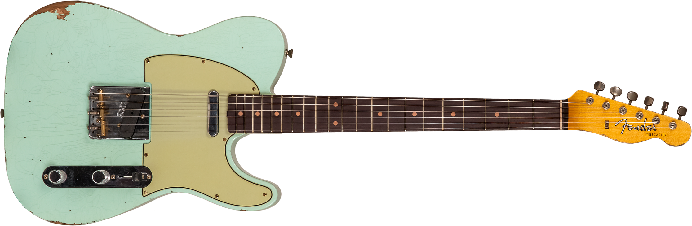 Fender Custom Shop Tele 1961 2s Ht Rw #cz565334 - Relic Faded Surf Green - E-Gitarre in Teleform - Main picture