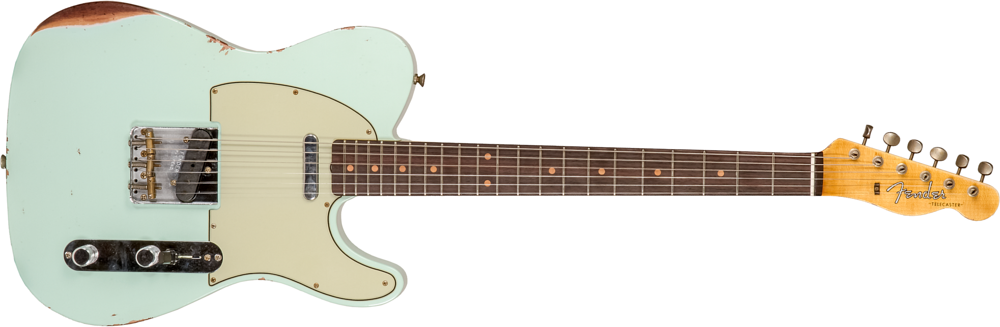Fender Custom Shop Tele 1961 2s Ht Rw #cz576010 - Relic Aged Surf Green - E-Gitarre in Teleform - Main picture